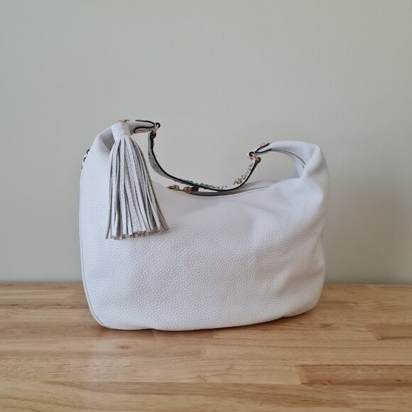 Rebecca Minkoff Bailey Austin Studded Hobo White Pebbled Leather Shoulder Bag - Picture 11 of 15